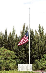 Flags at half-staff in honor of Pope Francis